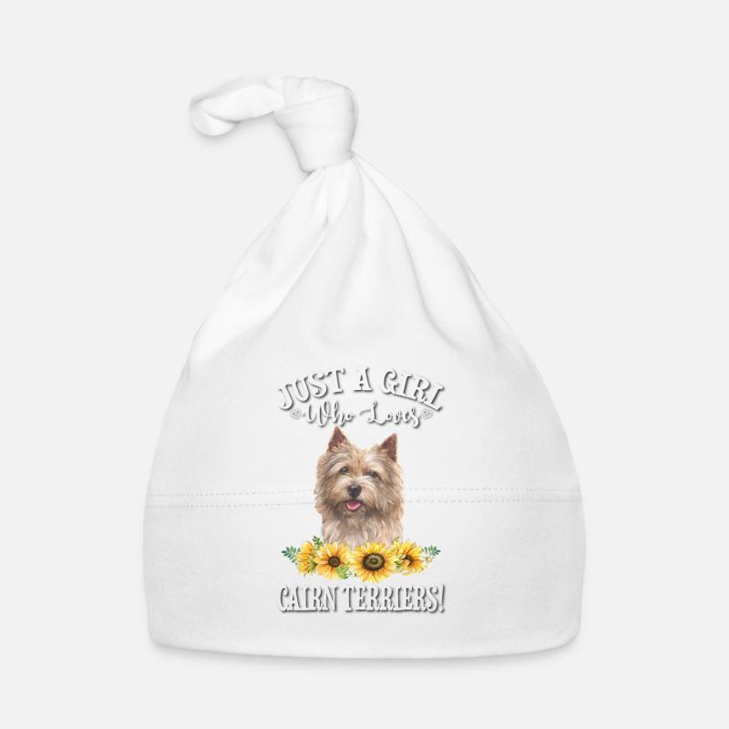 Cairn Terrier - Bonnet bio Bébé - blanc