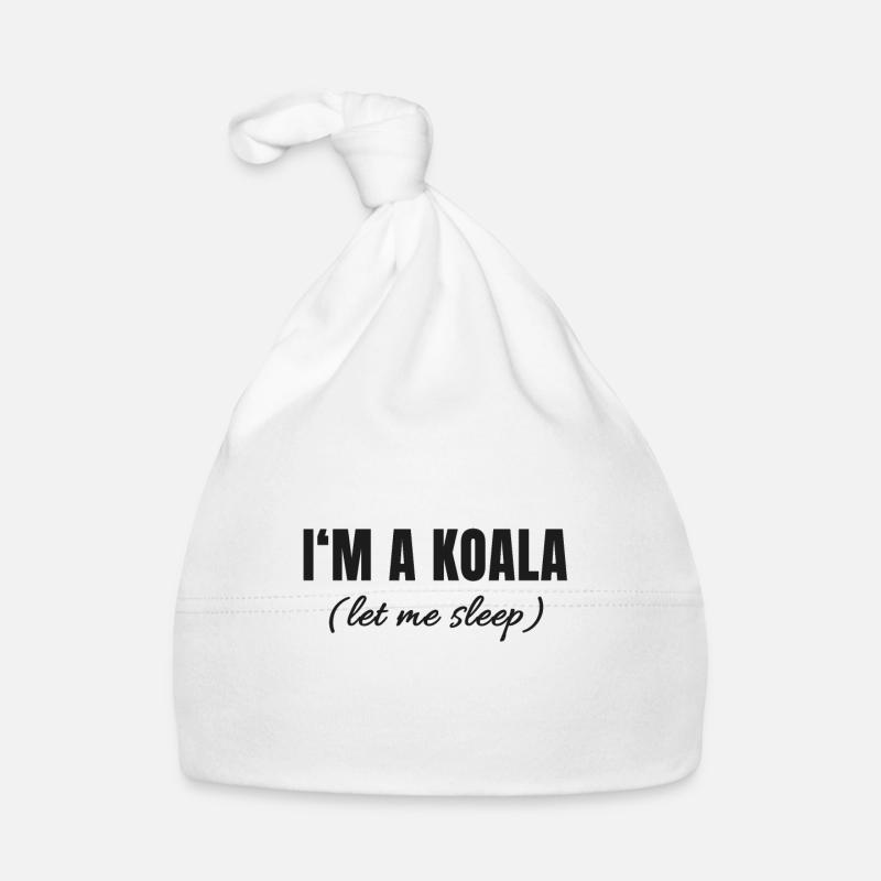 Koala sleeping fun saying Organic Baby Cap