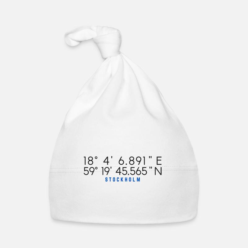 Stockholm Coordinates Chart Organic Baby Cap
