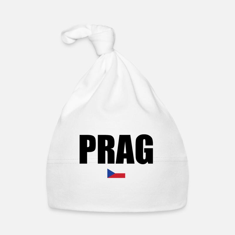 en tchèque Prague Voyage Souvenirs Idée cadeau - Bonnet bio Bébé - blanc