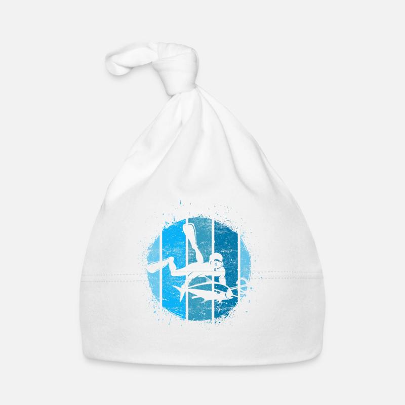Apnéiste sous-marin de l'océan - Bonnet bio Bébé - blanc