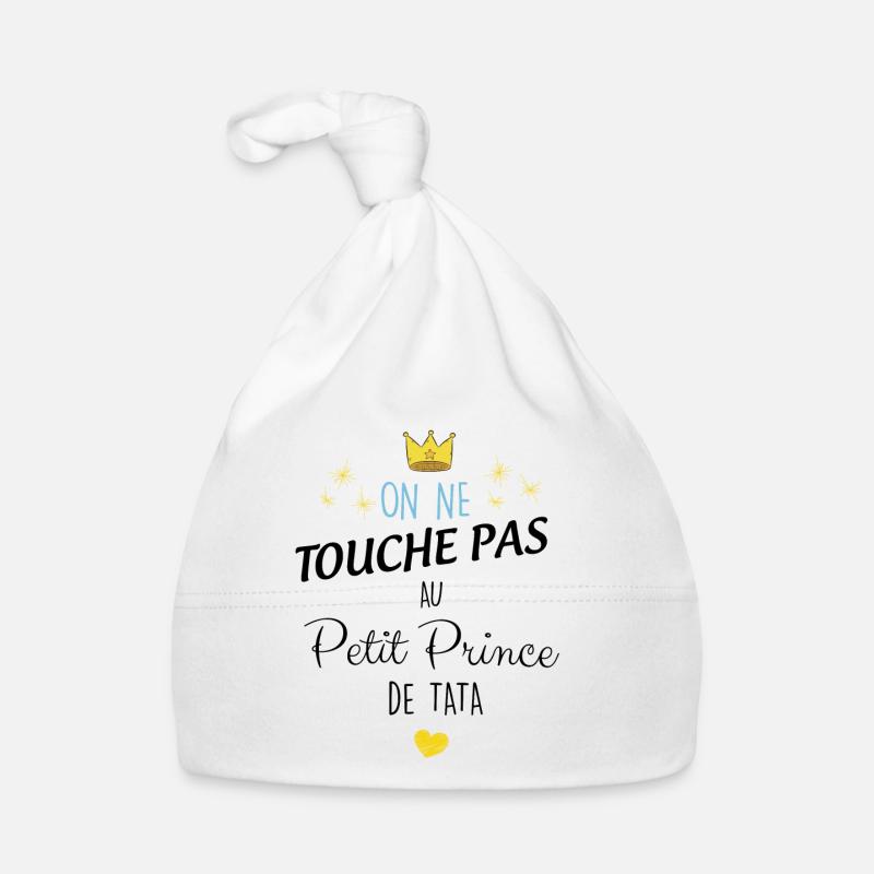 Bébé petit prince de tata - Bonnet bio Bébé - blanc