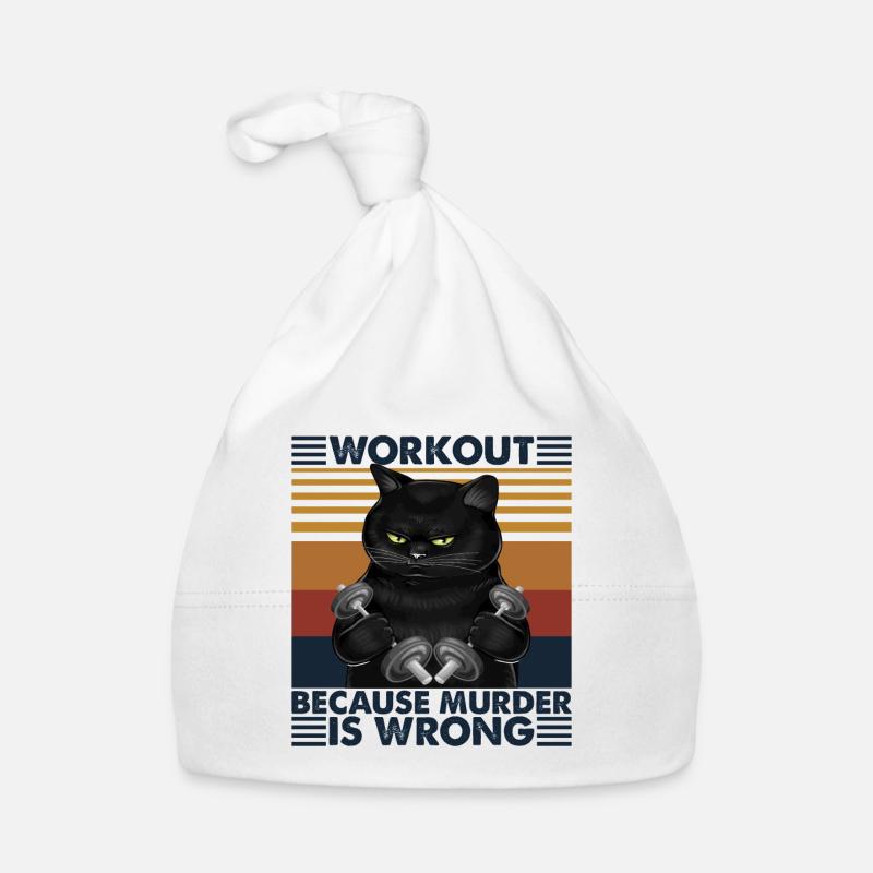 Workout Because Murder Is Wrong Vintage Black Cat Baby Bio-Mütze
