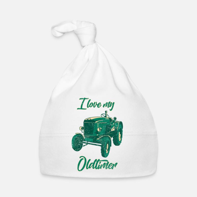 I love my Oldtimer Traktor Baby Bio-Mütze