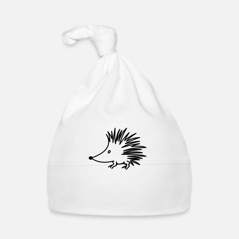 Igel Line Art Strichzeichnung - süße Geschenk Idee Baby Bio-Mütze