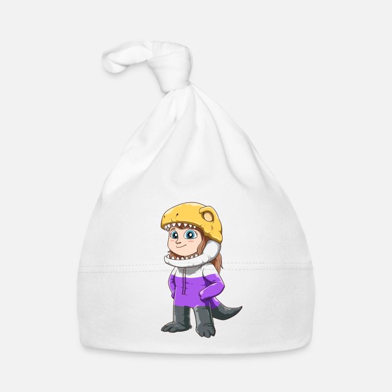 T-Rex Nonbinary und Genderqueer Geschenk - Baby Bio-Mütze - Weiß