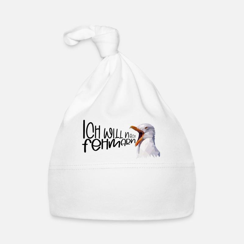 Fehmarn Urlaub Möwe Ostsee Insel Küste Geschenk Baby Bio-Mütze