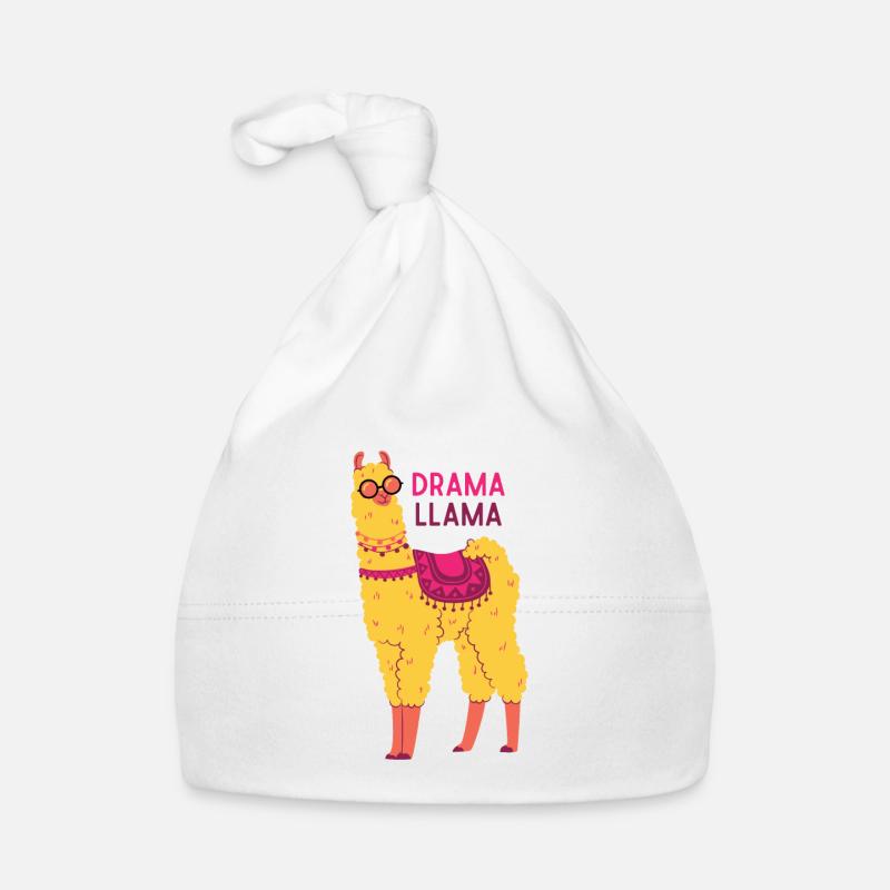 Lama lama dramatique - Bonnet bio Bébé - blanc
