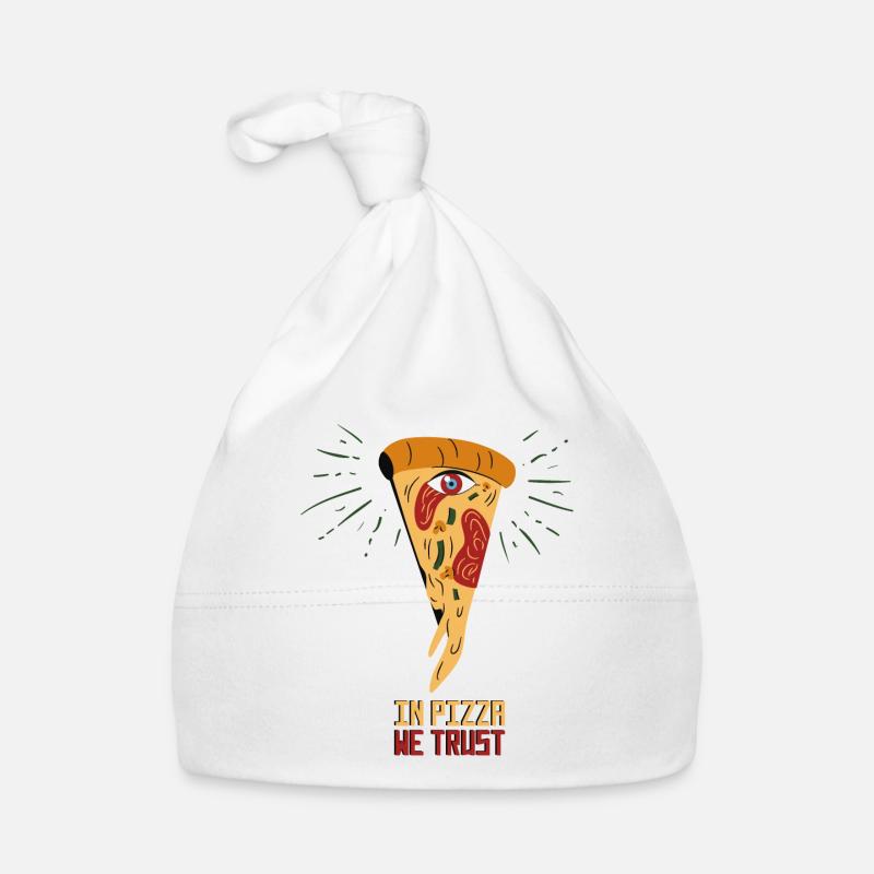 Dans Pizza We Trust Triangle des yeux Illuminati Bonnet bio Bébé