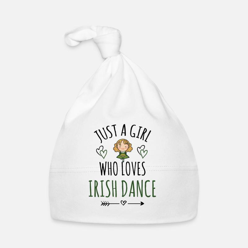 Fille de danse irlandaise | Danse irlandaise St.Patricks - Bonnet bio Bébé - blanc