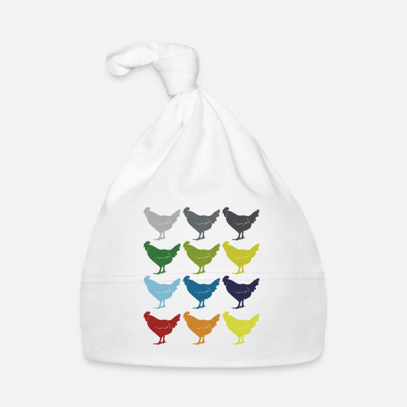 Neon Pop Art Retro Chicken Rooster Gift Idea Organic Baby Cap