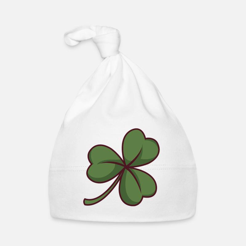 Green Three Leaf Clover Organic Baby Cap
