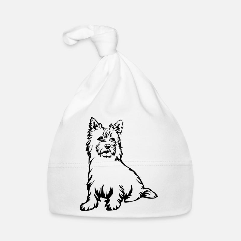 Cairn Terrier - Bonnet bio Bébé - blanc