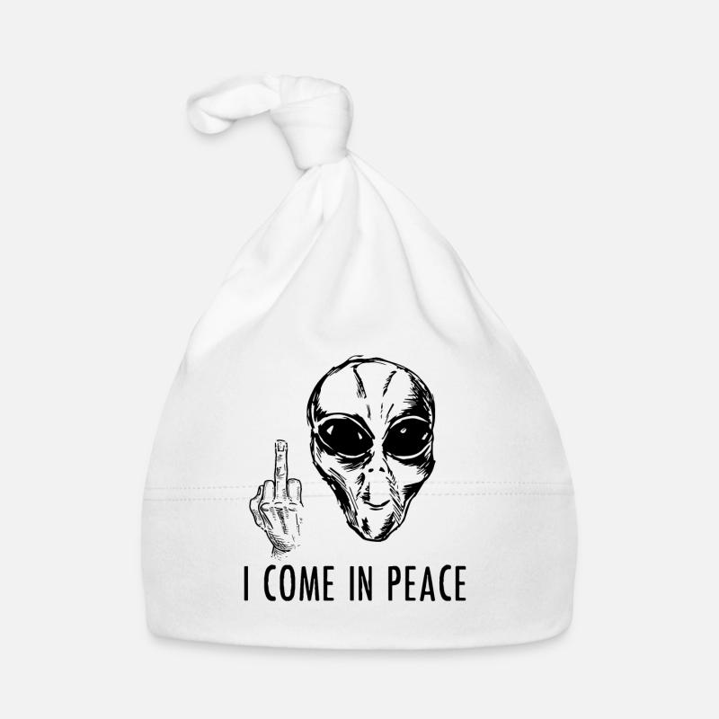 Alien I Come In Peace Comic Geschenk Baby Bio-Mütze