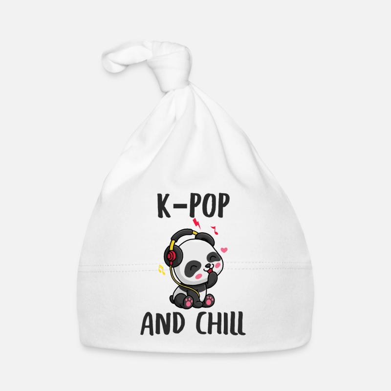 k-pop k pop kpop & and chill Korea Musik Geschenk - Baby Bio-Mütze - Weiß