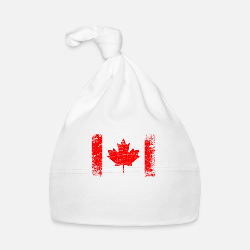 Drapeau du Canada drapeau canadien - Bonnet bio Bébé - blanc