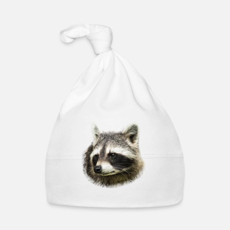 Waschbär Schupp Illustration Design Geschenk Baby Bio-Mütze