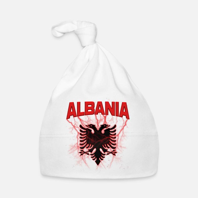 Albanian eagle - Organic Baby Cap - white