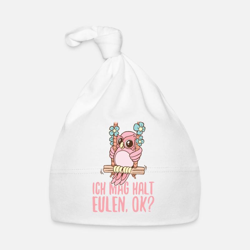 ich mag halt Eulen ok süßes Eulen Geschenk Baby Bio-Mütze