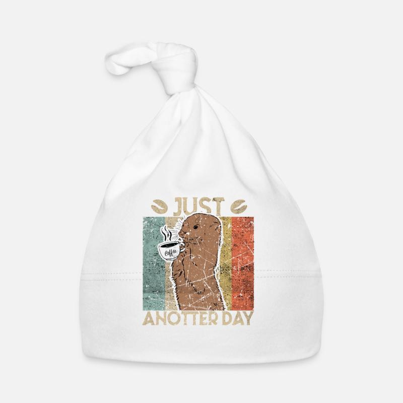 juste un cadeau rétro de bureau de café de loutre de jour Bonnet bio Bébé