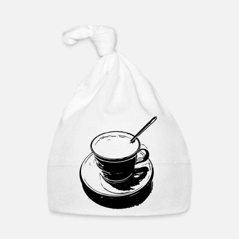 Coffee cup black and white Organic Baby Cap