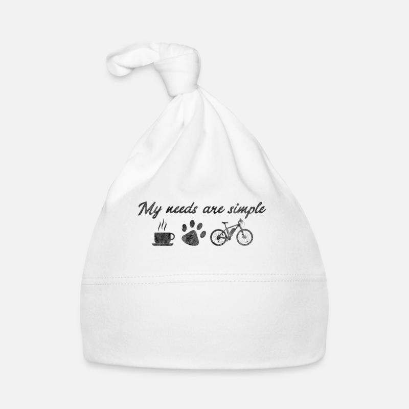 Café chien chien patte de chien vélo vélo MTB cyclisme - Bonnet bio Bébé - blanc