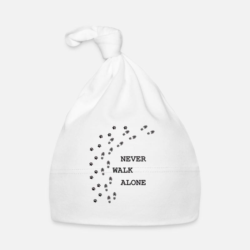 never walk alone; dog Organic Baby Cap