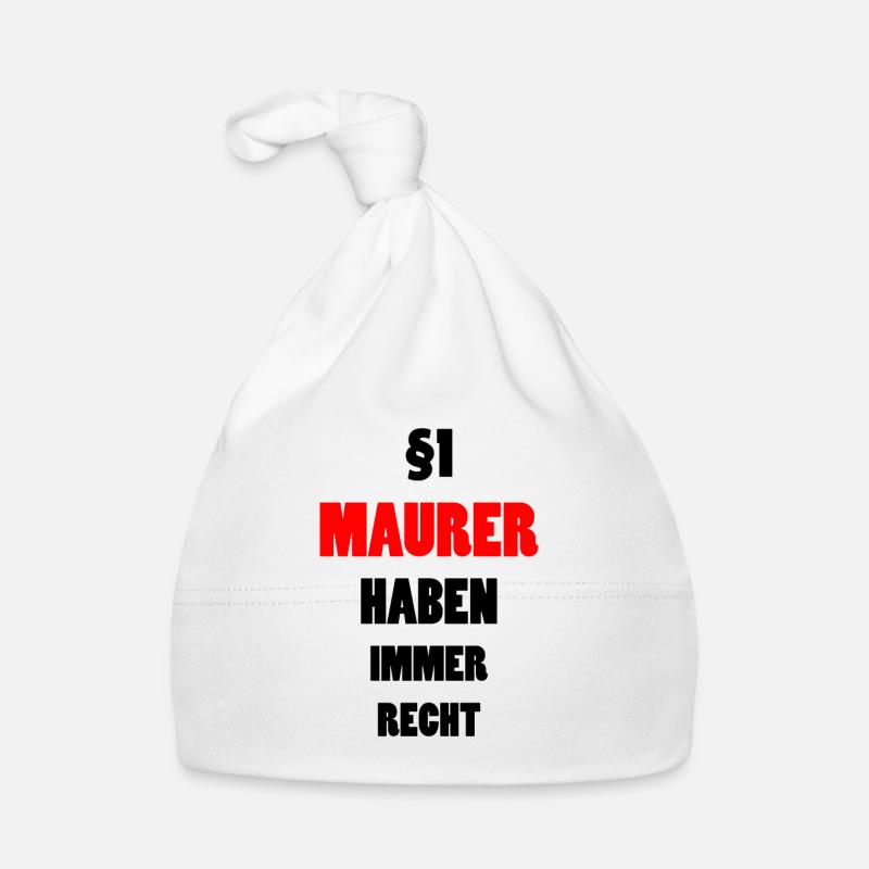 Maurer Lustiger Spruch Handwerker Beruf Geschenk Baby Bio-Mütze
