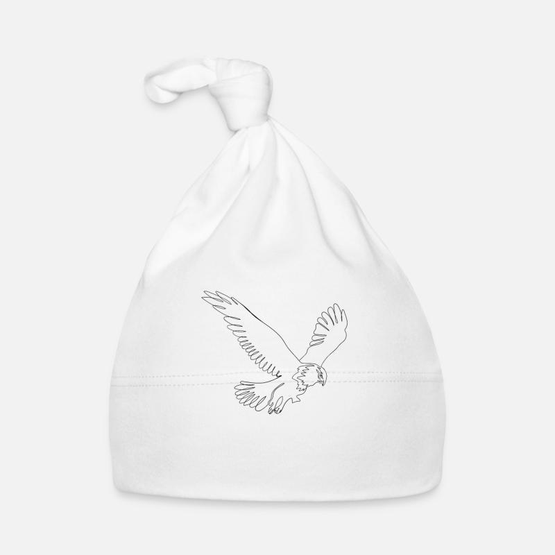 One Line Art Eagle tegnet med en bindestreg Babyhue af økologisk bomuld