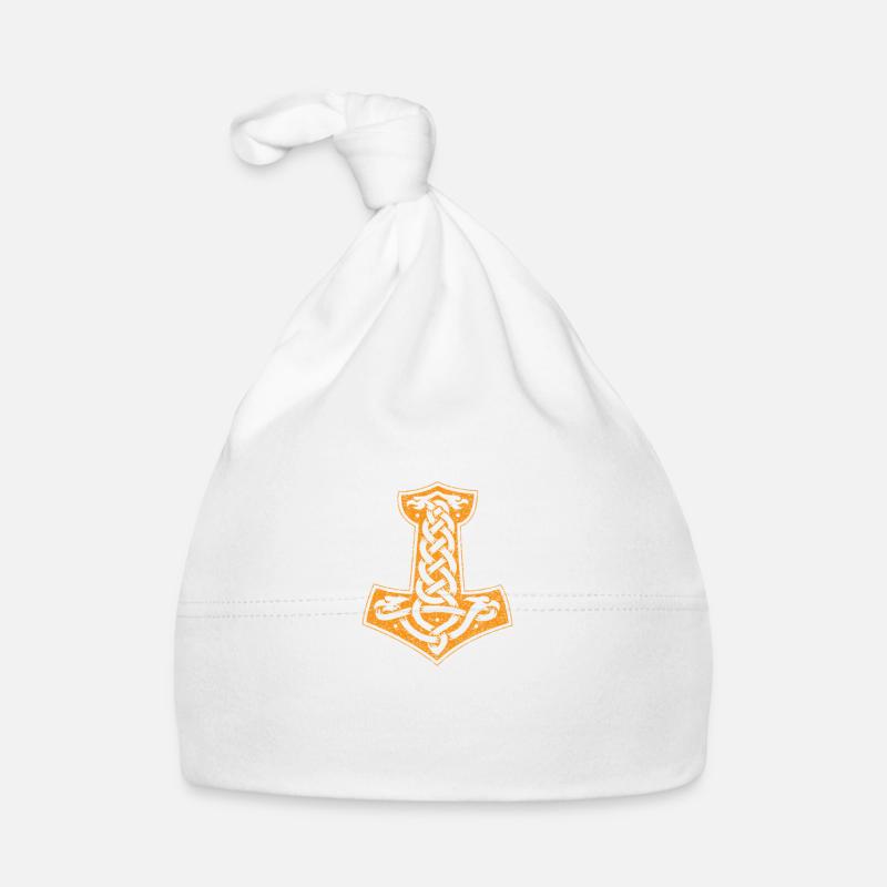 Marteau Mjolnir Thor - Bonnet bio Bébé - blanc