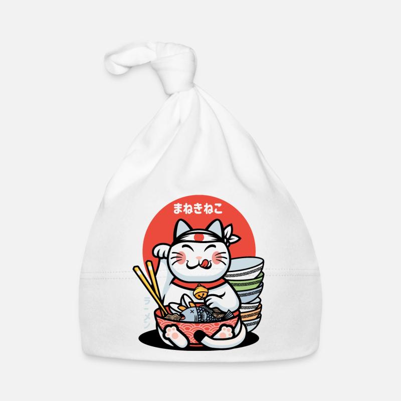 maneki neko lucky ramen Organic Baby Cap