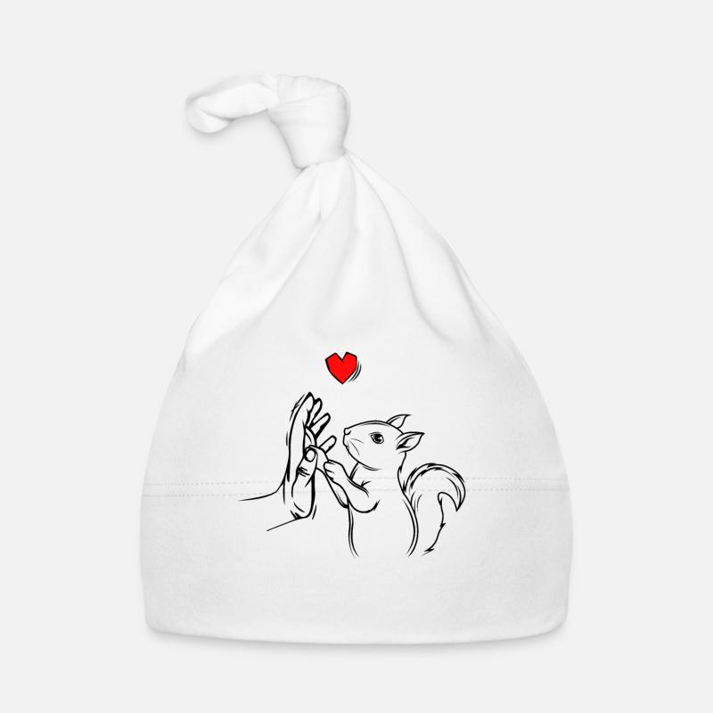 Eichhörnchen - Baby Bio-Mütze - Weiß