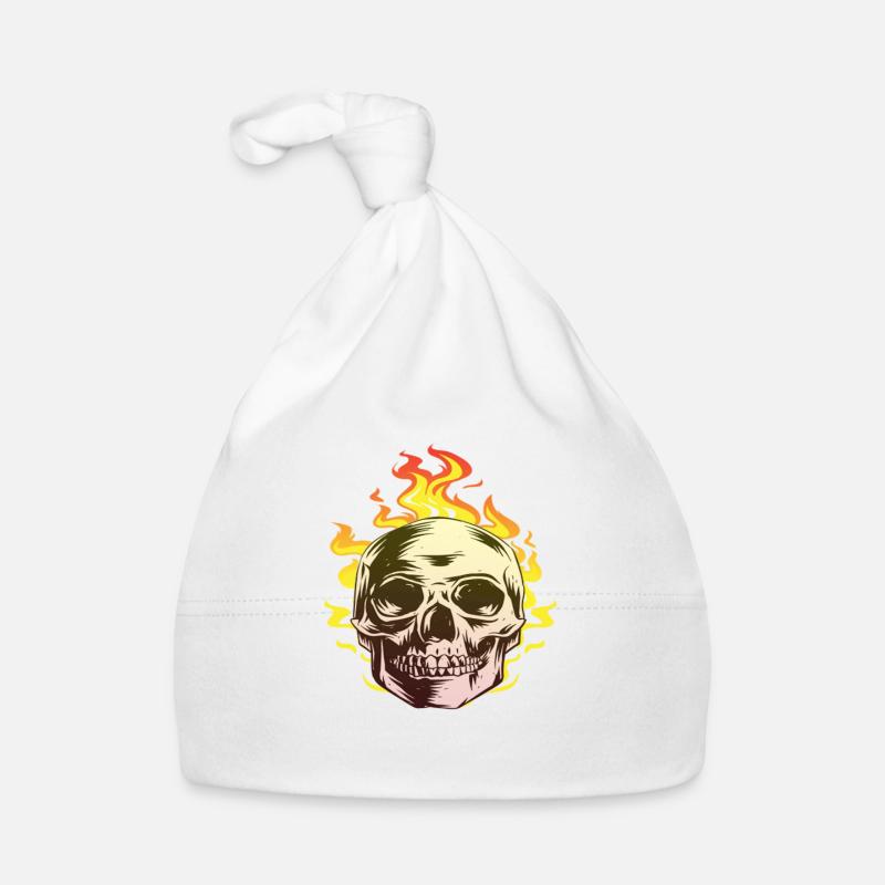 Brûler le cadeau amusant de conception de crâne - Bonnet bio Bébé - blanc