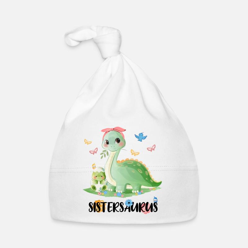 Sistersaurus Big Sister 2021 Gift Organic Baby Cap