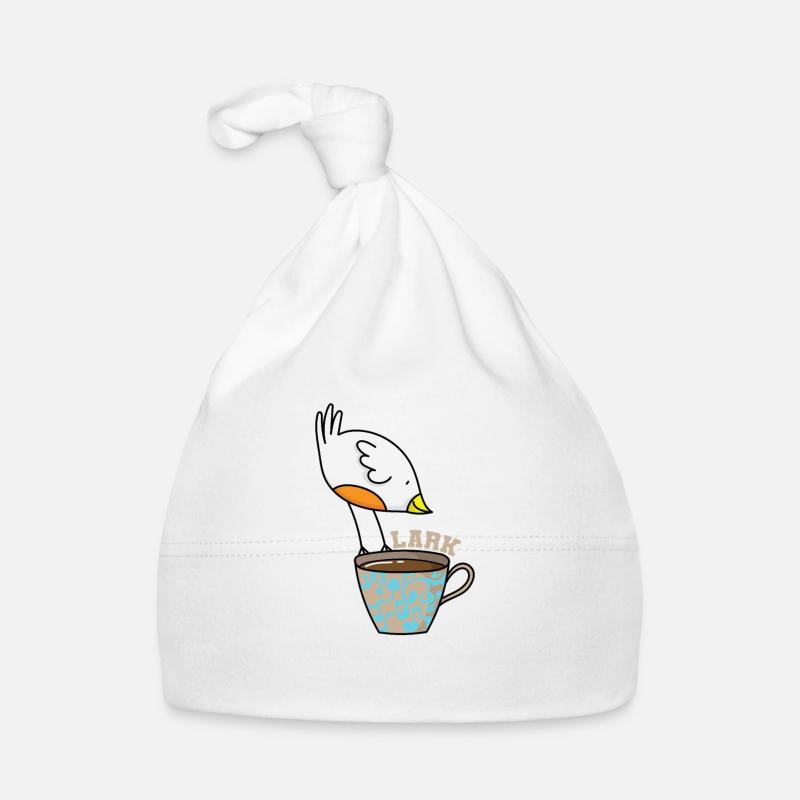 Lark sleep type early riser bird with coffee Organic Baby Cap