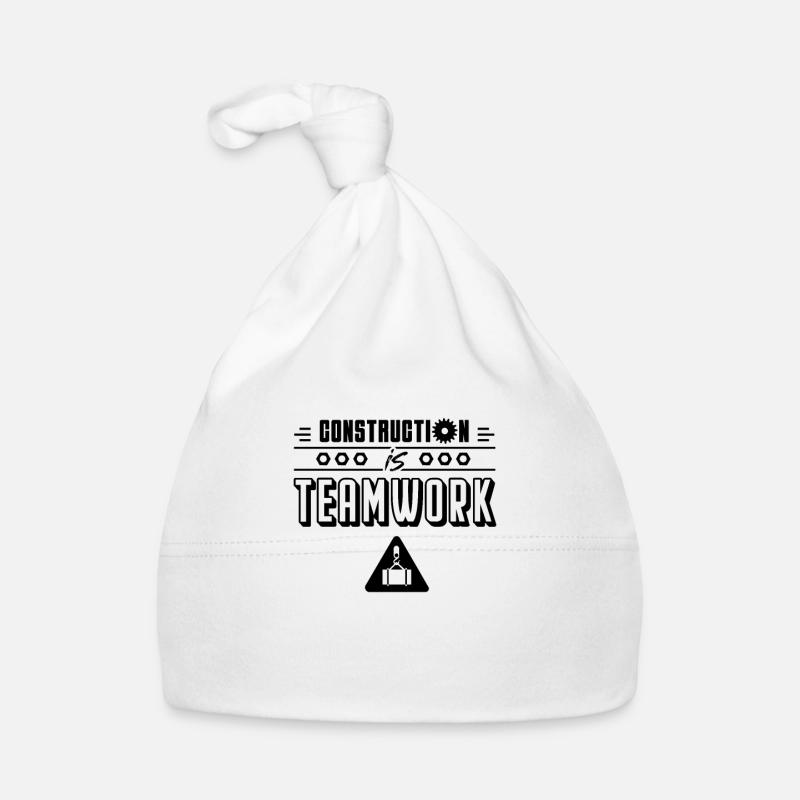 Construction work is teamwork construction site construction workers Organic Baby Cap