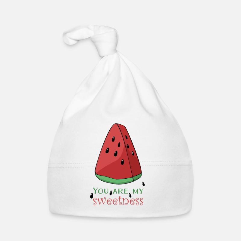 Vacances d'été melon melon d'eau - Bonnet bio Bébé - blanc