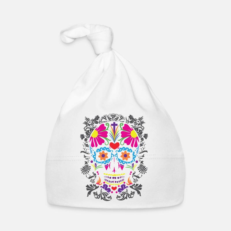 Crâne de sucre dia de los muertos Bonnet bio Bébé