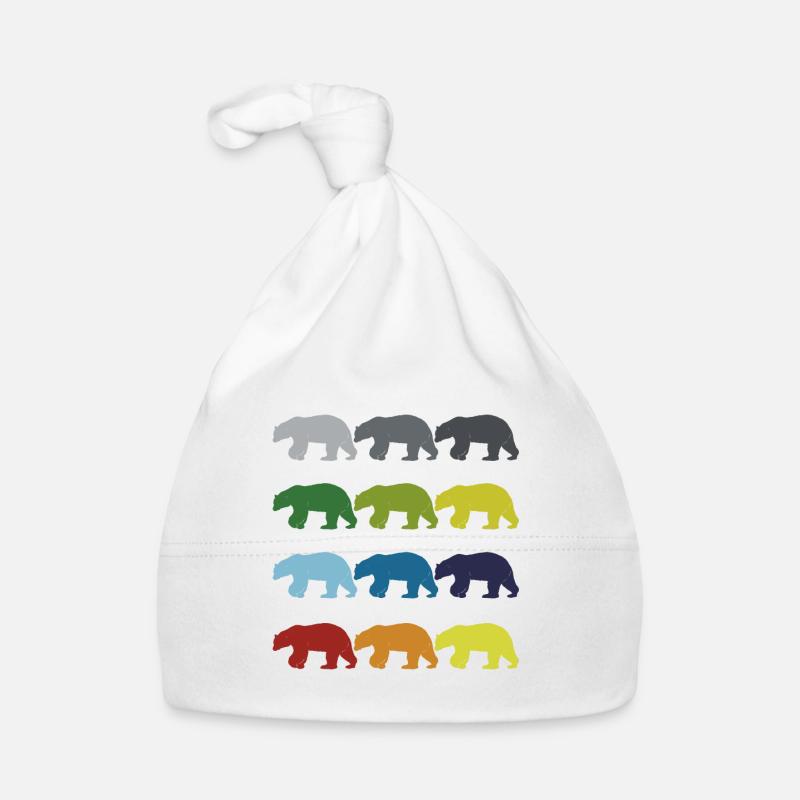 Neon Pop Art Retro Eisbär Wildtier Geschenkidee Baby Bio-Mütze