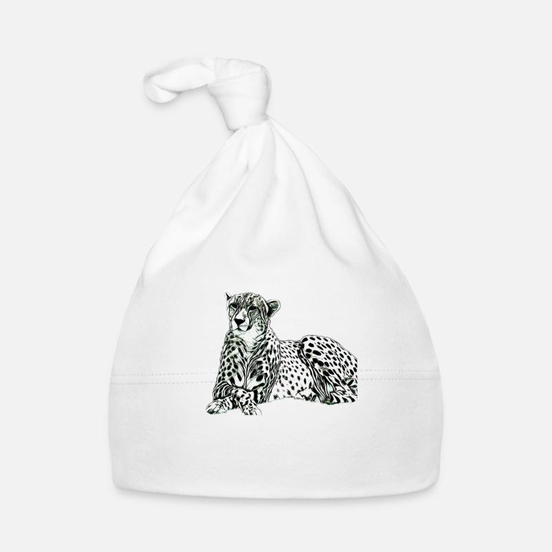 Guépard - Bonnet bio Bébé - blanc