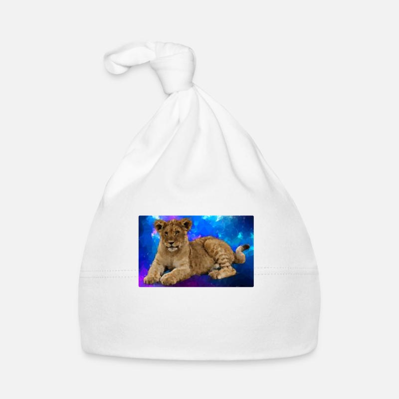 Lion Polygon Organic Baby Cap