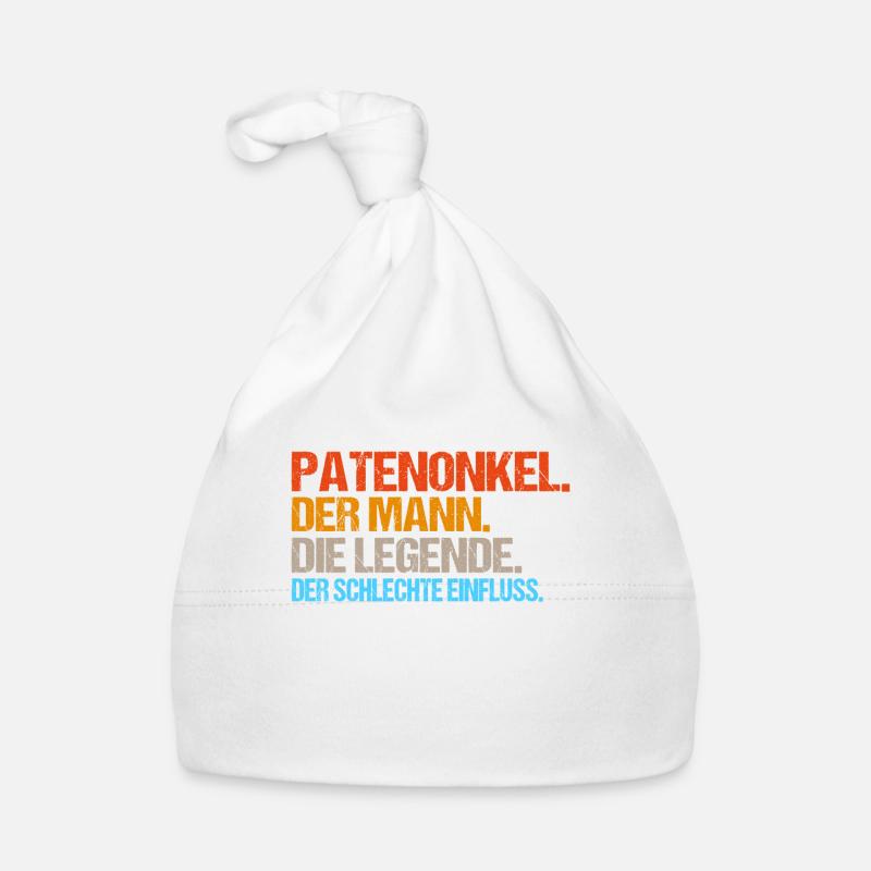 Patenonkel der schlechte Einfluss. Geschenkidee Baby Bio-Mütze