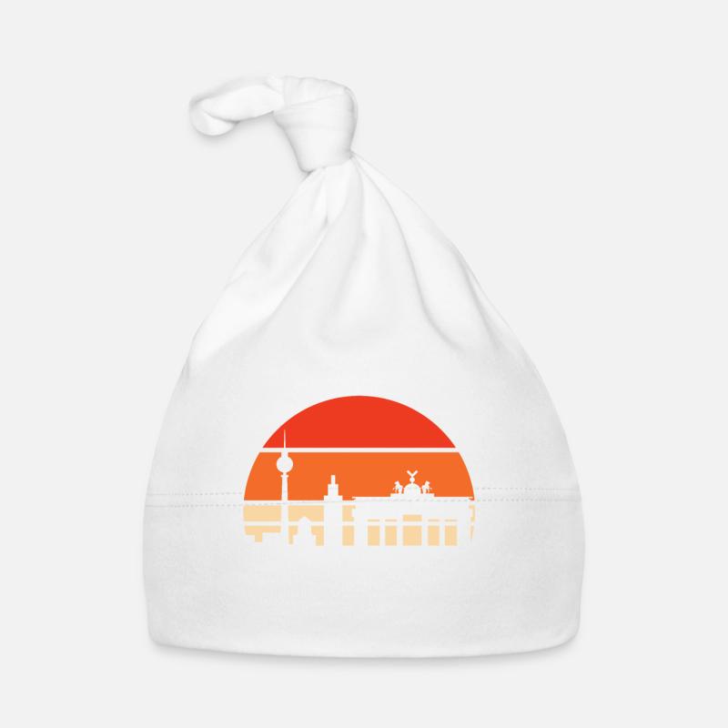 Sonne Berlin Skyline - Baby Bio-Mütze - Weiß