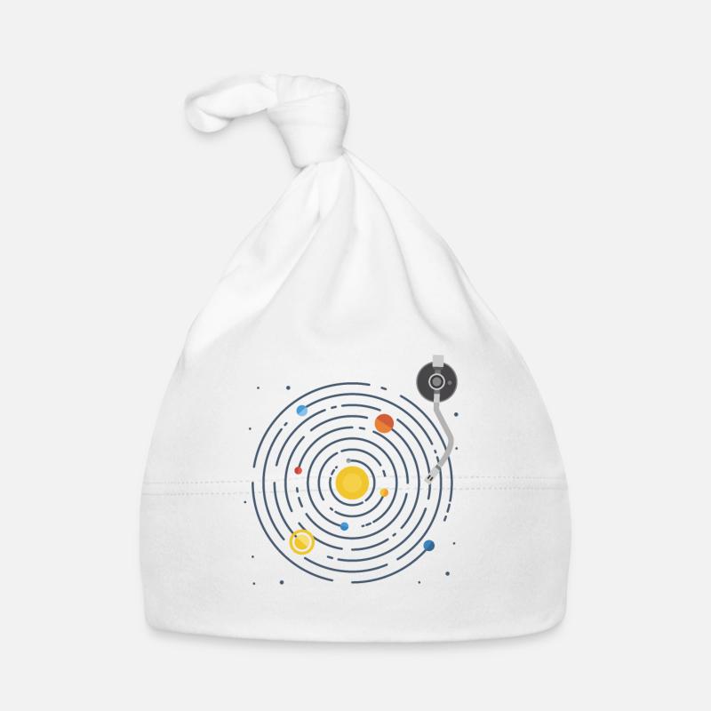 Musique Système solaire Cadeau vinyle - Bonnet bio Bébé - blanc