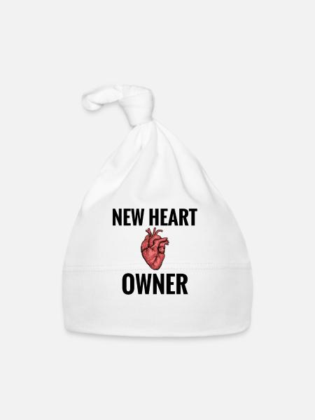 Heart Transplant Gift Transplant Heart - Organic Baby Cap - white - Front