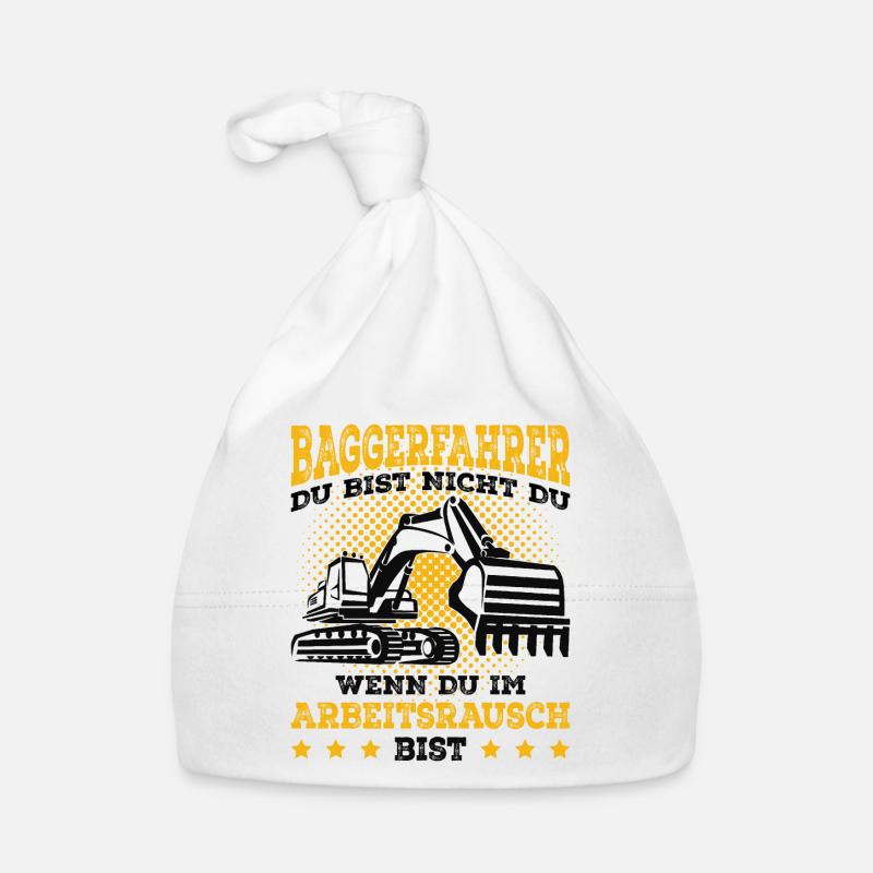 Baggerfahrer - Baby Bio-Mütze - Weiß