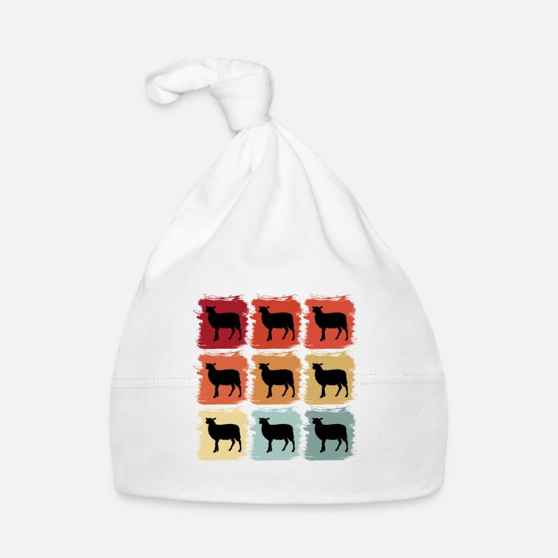 Retro Pop Art Sheep Animal Gift Idea Organic Baby Cap