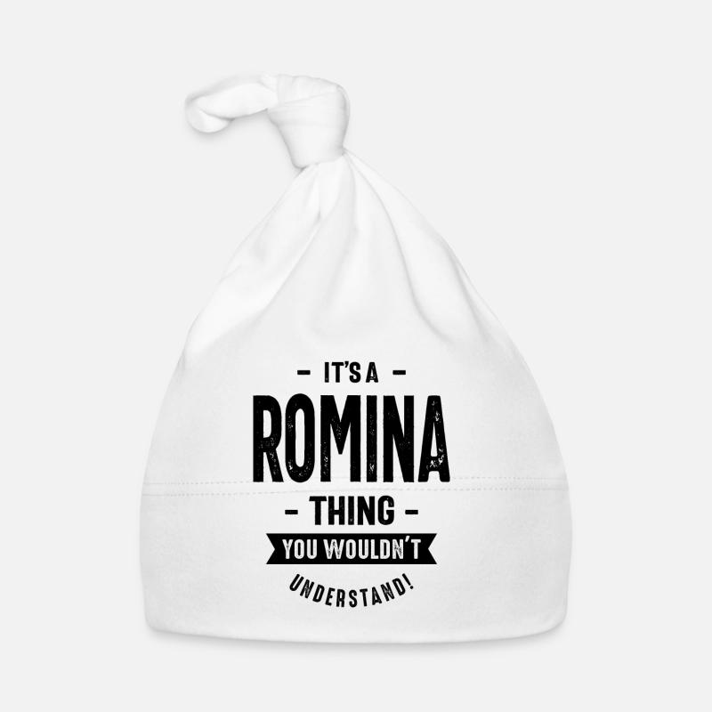 Romina Personalized Name Birthday Gift Organic Baby Cap