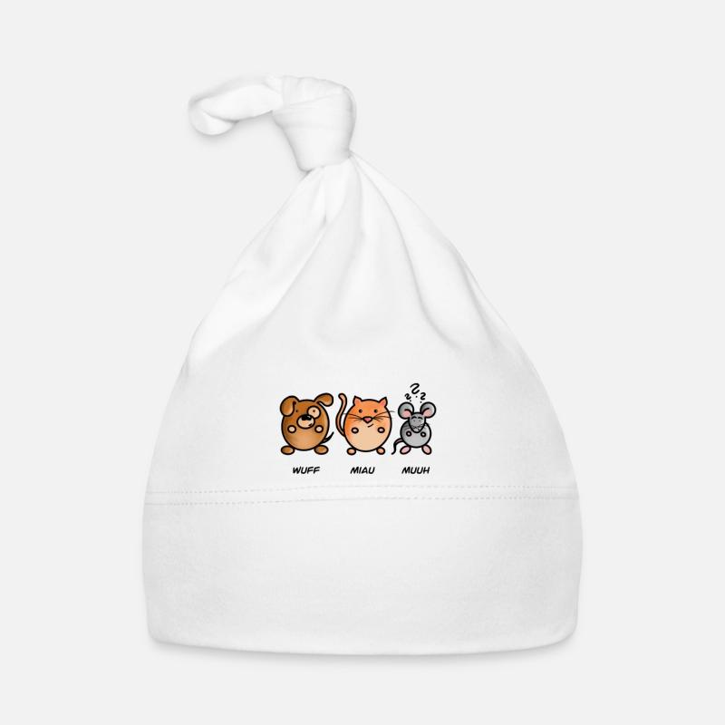 Chien chat souris Bonnet bio Bébé