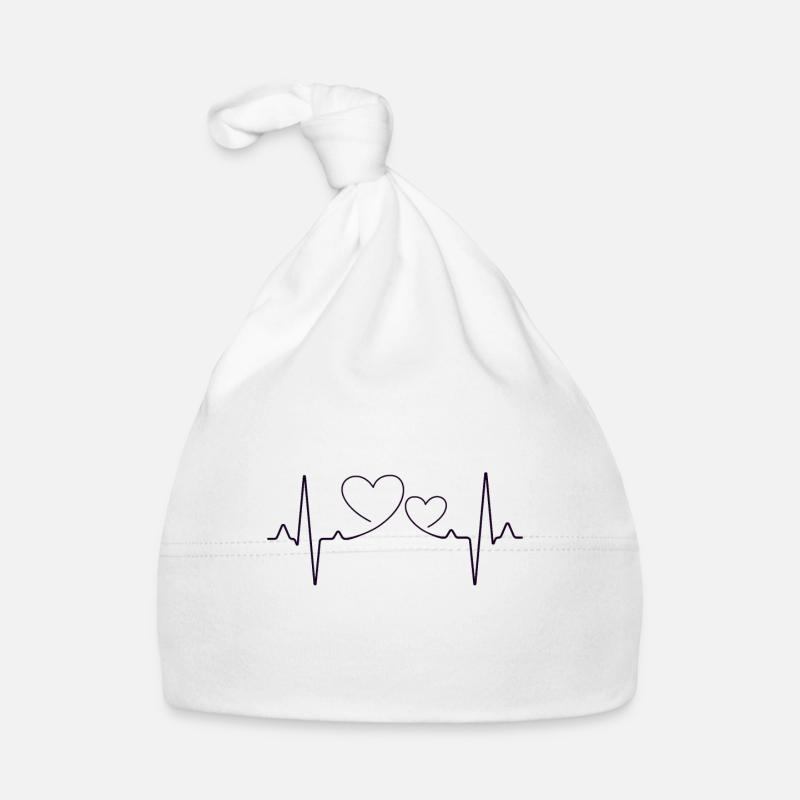 Herz Pärchen Herzschlag Baby Bio-Mütze
